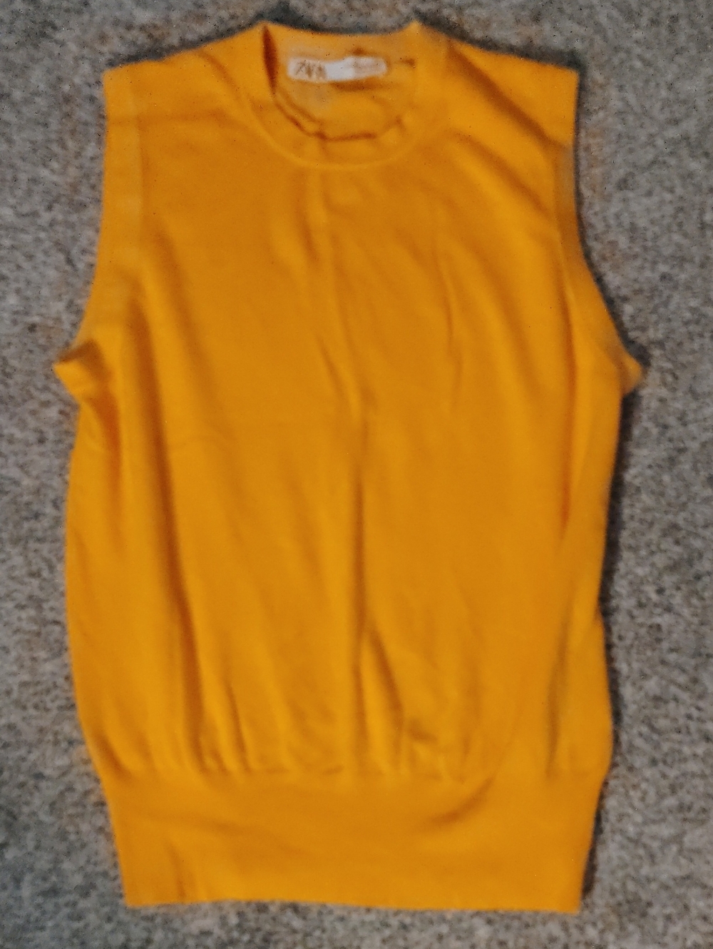 Zara Bright Yellow Sleeveless Knit Tank